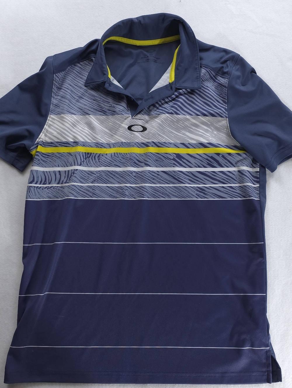Oakley Golf Polo Shirt Mens Large Blue Performance Athletic Moisture Wicking